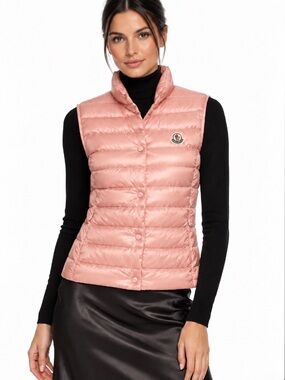 Moncler Liane Quilted Down Vest- Pink